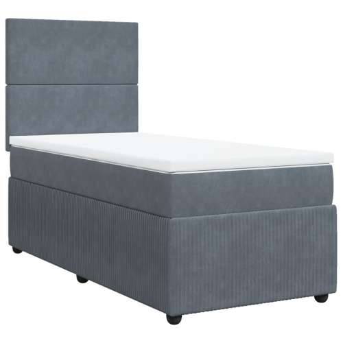 Box spring krevet s madracem tamnosivi 90x200 cm baršunasti - Tamno siva 90 x 200 cm Gladak dizajn Cijena