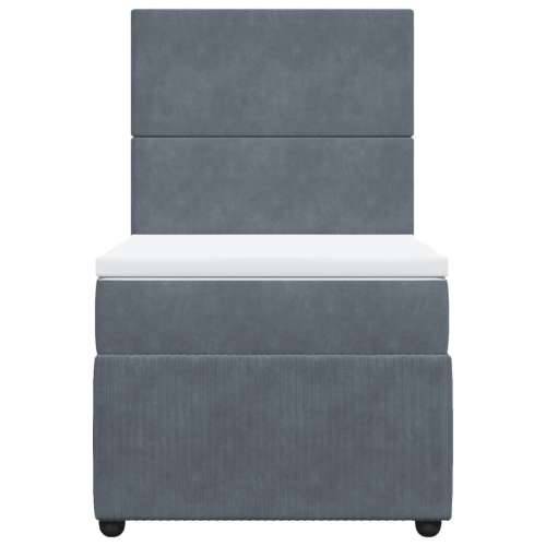 Box spring krevet s madracem tamnosivi 90x200 cm baršunasti - Tamno siva 90 x 200 cm Gladak dizajn Cijena