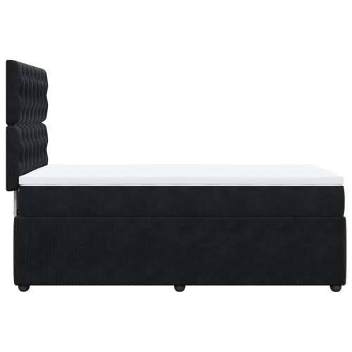 Box spring krevet s madracem crni 90x200 cm baršunasti - Crna 90 x 200 cm Dizajn s gumbima Cijena