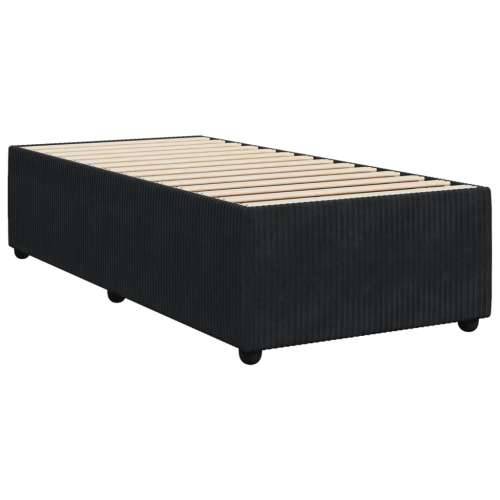 Box spring krevet s madracem crni 90x200 cm baršunasti - Crna 90 x 200 cm Dizajn s gumbima Cijena