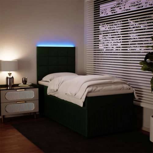 Box spring krevet s madracem tamnozeleni 100x200 cm baršunasti - Tamnozelena 100 x 200 cm Blok s kvadratima Cijena
