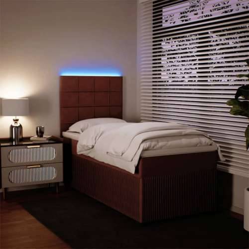 Box spring krevet s madracem ružičasti 100x200 cm baršunasti - Ružičasta 100 x 200 cm Blok s kvadratima Cijena