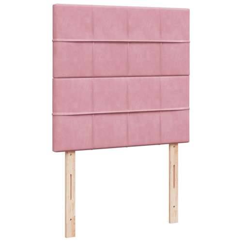 Box spring krevet s madracem ružičasti 100x200 cm baršunasti - Ružičasta 100 x 200 cm Blok s kvadratima Cijena