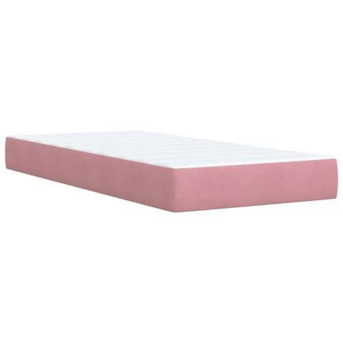 Box spring krevet s madracem ružičasti 100x200 cm baršunasti - Ružičasta 100 x 200 cm Blok s kvadratima Cijena