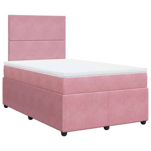 Box spring krevet s madracem ružičasti 120 x 200 cm baršunasti - Ružičasta 120 x 200 cm Gladak dizajn Cijena
