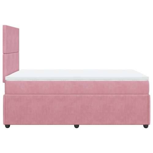 Box spring krevet s madracem ružičasti 120 x 200 cm baršunasti - Ružičasta 120 x 200 cm Gladak dizajn Cijena