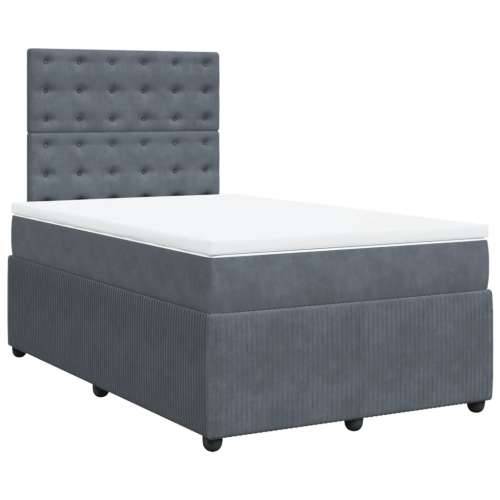 Box spring krevet s madracem tamnosivi 120 x 200 cm baršunasti - Tamno siva 120 x 200 cm gumbi Cijena