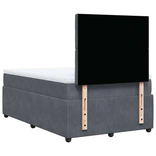 Box spring krevet s madracem tamnosivi 120 x 200 cm baršunasti - Tamno siva 120 x 200 cm gumbi Cijena