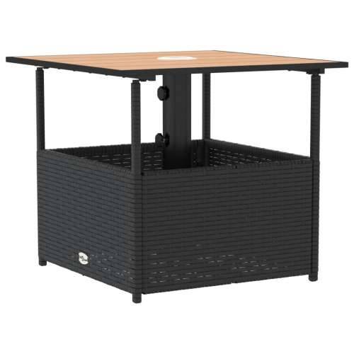Vrtni stol s rupom za suncobran crni 55x55x46,5 cm poliratan - Crna 1 Cijena