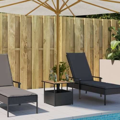 Vrtni stol s rupom za suncobran crni 55x55x46,5 cm poliratan - Crna 1 Cijena