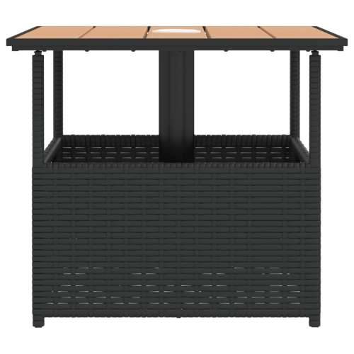 Vrtni stol s rupom za suncobran crni 55x55x46,5 cm poliratan - Crna 1 Cijena