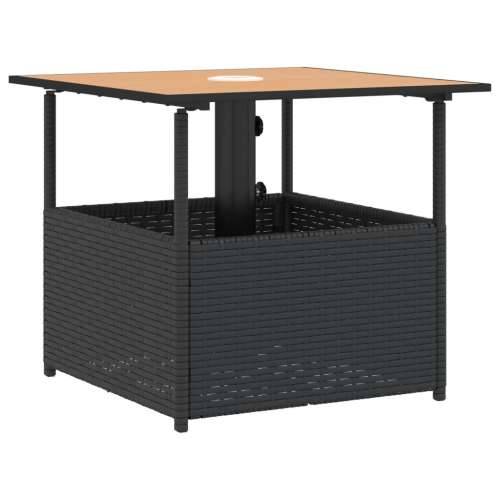 Vrtni stol s rupom za suncobran crni 55x55x46,5 cm poliratan - Crna 1 Cijena