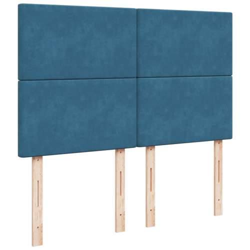 Krevet box spring s madracem plavi 160 x 200 cm baršunasti - Plava 160 x 200 cm Gladak dizajn Cijena