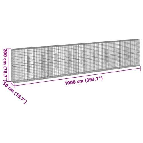 Gabion - Gabion ograde - Gabionska košara s poklopcem 1000x50x200 cm pocinčano željezo - 1000 x 50 x 200 cm 1 Cijena