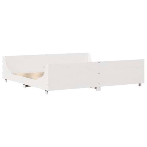 Okvir kreveta bez madraca bijeli 200x200 cm od masivne borovine - Bijela 200 x 200 cm Cijena