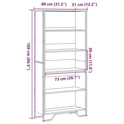 Ormarić za knjige boja hrasta 80x31x169 cm konstruirano drvo - Sivi hrast sonoma 1 169 cm 80 cm Cijena