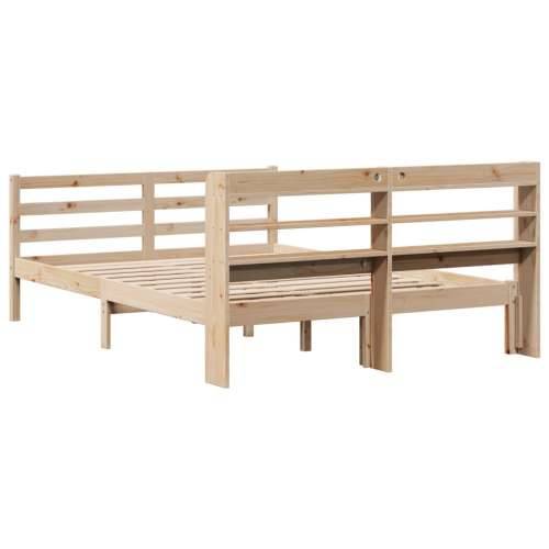 Okvir za krevet s uzglavljem 135 x 190 cm od masivne borovine - Prirodna 135 x 190 cm Cijena