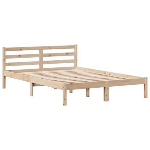 Okvir za krevet s uzglavljem 135 x 190 cm od masivne borovine - Prirodna 135 x 190 cm Cijena