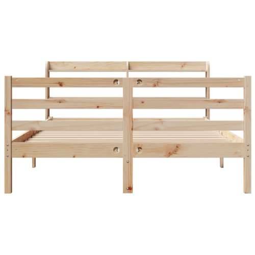Okvir za krevet s uzglavljem 160 x 200 cm od masivne borovine - Prirodna 160 x 200 cm Cijena