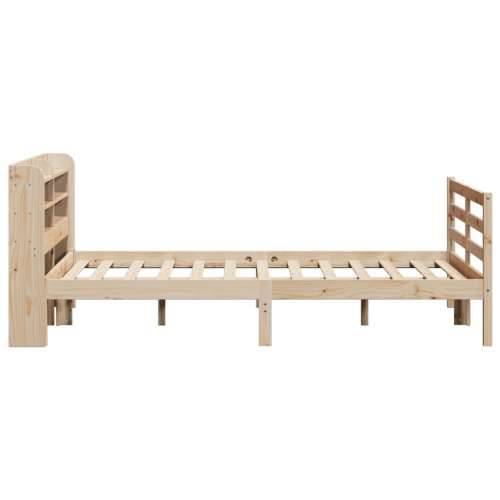 Okvir za krevet s uzglavljem 160 x 200 cm od masivne borovine - Prirodna 160 x 200 cm Cijena