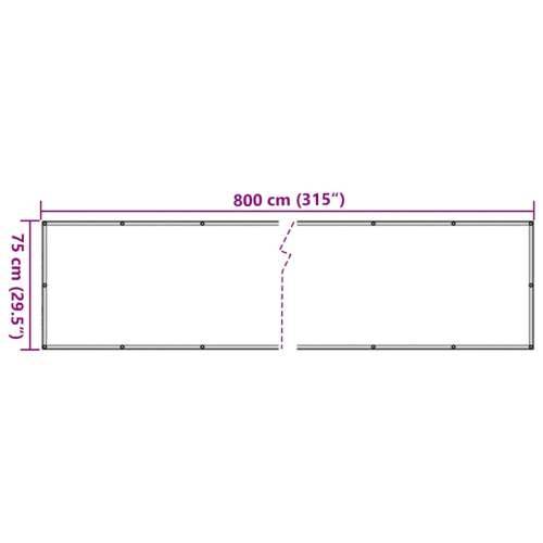 Balkonski zaslon za privatnost krem 800 x 75 cm PVC - Krema 800 x 75 cm 1 Cijena