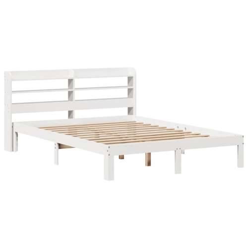 Okvir za krevet s uzglavljem bijeli 135 x 190 cm od borovine - Bijela 135 x 190 cm Cijena