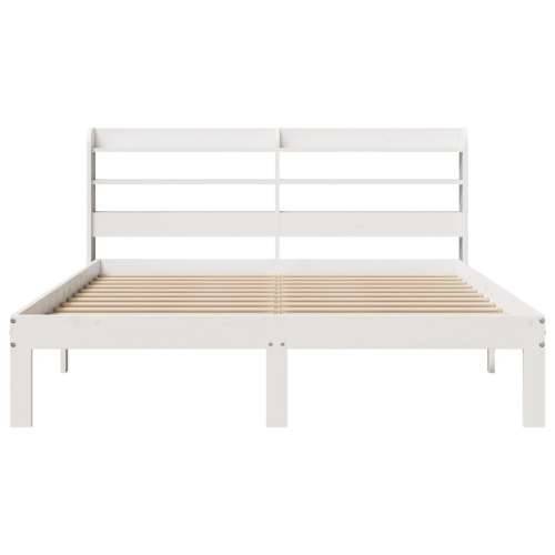 Okvir za krevet s uzglavljem bijeli 135 x 190 cm od borovine - Bijela 135 x 190 cm Cijena