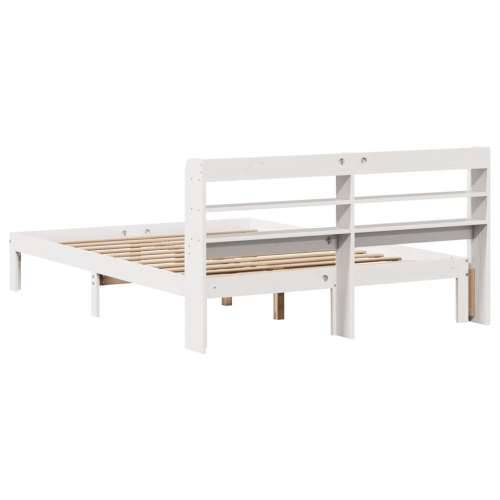 Okvir za krevet s uzglavljem bijeli 135 x 190 cm od borovine - Bijela 135 x 190 cm Cijena