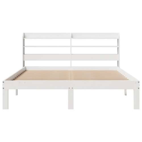Okvir za krevet s uzglavljem bijeli 150 x 200 cm borovina - Bijela 150 x 200 cm Cijena