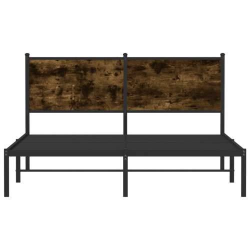 Metalni okvir kreveta bez madraca boja hrasta 137x190 cm - Dimljeni hrast 137 x 190 cm s uzglavljem Cijena