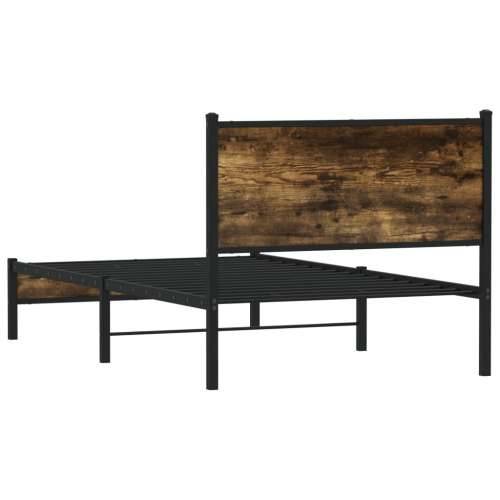 Metalni okvir kreveta bez madraca boja hrasta 107x203 cm - Dimljeni hrast 107 x 203 cm s uzglavljem i niskim podnožjem Cijena