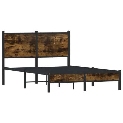 Metalni okvir kreveta bez madraca boja hrasta 120x200 cm - Dimljeni hrast 120 x 200 cm s uzglavljem i niskim podnožjem Cijena