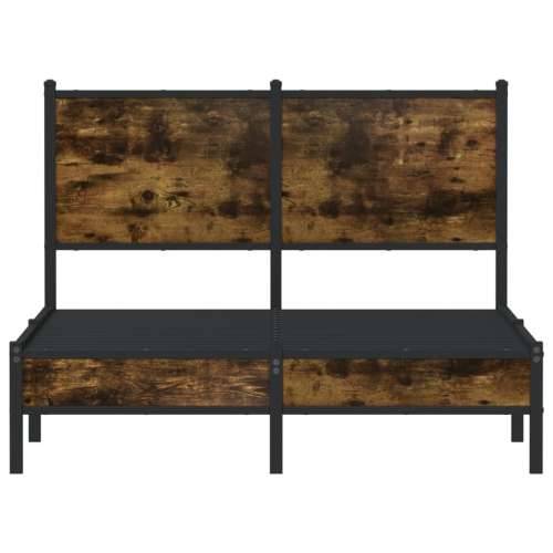 Metalni okvir kreveta bez madraca boja hrasta 120x200 cm - Dimljeni hrast 120 x 200 cm s uzglavljem i niskim podnožjem Cijena