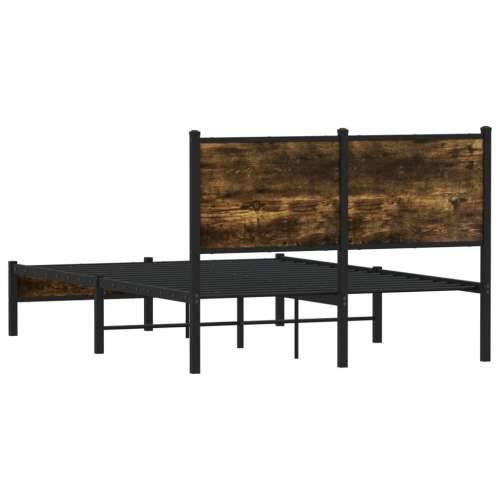 Metalni okvir kreveta bez madraca boja hrasta 120x200 cm - Dimljeni hrast 120 x 200 cm s uzglavljem i niskim podnožjem Cijena