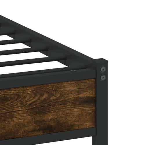 Metalni okvir kreveta bez madraca boja hrasta 120x200 cm - Dimljeni hrast 120 x 200 cm s uzglavljem i niskim podnožjem Cijena