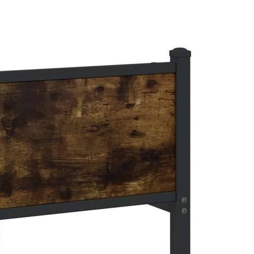 Metalni okvir kreveta bez madraca boja hrasta 140x190 cm - Dimljeni hrast 140 x 190 cm s uzglavljem i visokim podnožjem Cijena