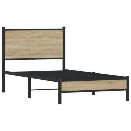 Metalni okvir kreveta bez madraca boja hrasta sonome 80x200 cm - sonoma hrast 80 x 200 cm s uzglavljem i niskim podnožjem Cijena