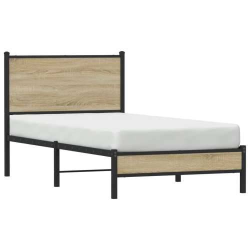 Metalni okvir kreveta bez madraca boja hrasta sonome 80x200 cm - sonoma hrast 80 x 200 cm s uzglavljem i niskim podnožjem Cijena