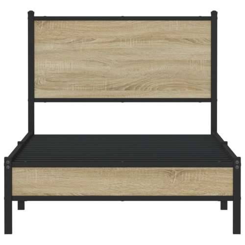 Metalni okvir kreveta bez madraca boja hrasta sonome 80x200 cm - sonoma hrast 80 x 200 cm s uzglavljem i niskim podnožjem Cijena