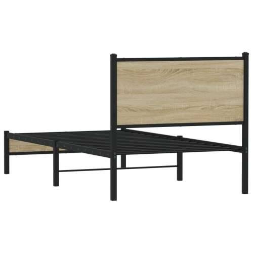 Metalni okvir kreveta bez madraca boja hrasta sonome 80x200 cm - sonoma hrast 80 x 200 cm s uzglavljem i niskim podnožjem Cijena