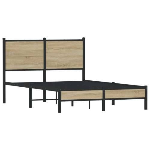 Metalni okvir kreveta bez madraca boja hrasta sonome 120x190 cm - sonoma hrast 120 x 190 cm s uzglavljem i niskim podnožjem Cijena
