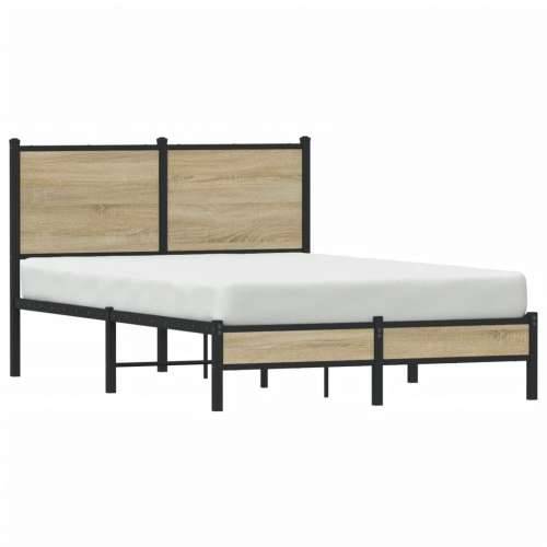 Metalni okvir kreveta bez madraca boja hrasta sonome 120x190 cm - sonoma hrast 120 x 190 cm s uzglavljem i niskim podnožjem Cijena