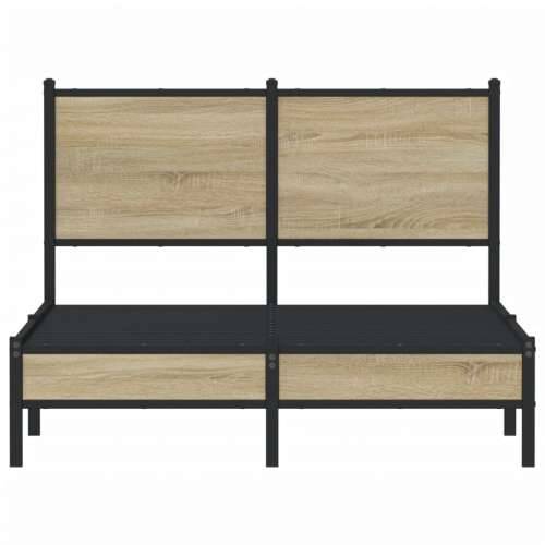 Metalni okvir kreveta bez madraca boja hrasta sonome 120x190 cm - sonoma hrast 120 x 190 cm s uzglavljem i niskim podnožjem Cijena