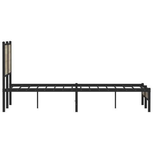 Metalni okvir kreveta bez madraca boja hrasta sonome 120x190 cm - sonoma hrast 120 x 190 cm s uzglavljem i niskim podnožjem Cijena