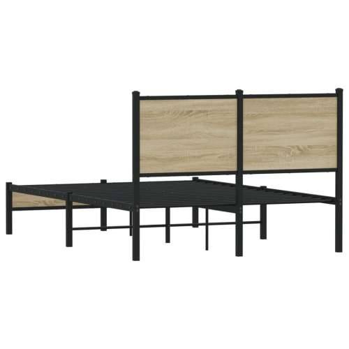 Metalni okvir kreveta bez madraca boja hrasta sonome 120x190 cm - sonoma hrast 120 x 190 cm s uzglavljem i niskim podnožjem Cijena
