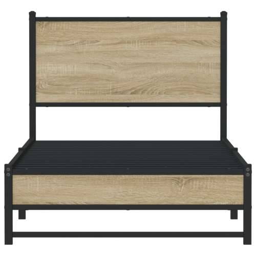 Metalni okvir kreveta bez madraca boja hrasta sonome 90x190 cm - sonoma hrast 90 x 190 cm s uzglavljem i dvostrukim niskim podno Cijena