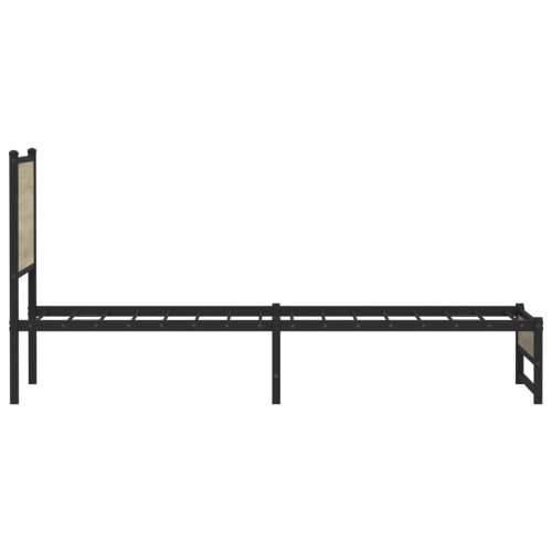 Metalni okvir kreveta bez madraca boja hrasta sonome 90x190 cm - sonoma hrast 90 x 190 cm s uzglavljem i dvostrukim niskim podno Cijena