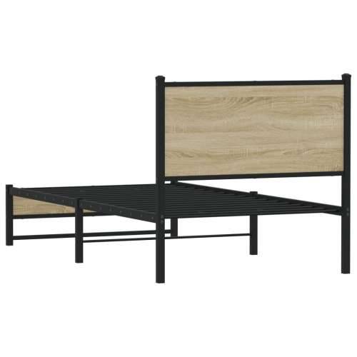 Metalni okvir kreveta bez madraca boja hrasta sonome 90x190 cm - sonoma hrast 90 x 190 cm s uzglavljem i dvostrukim niskim podno Cijena