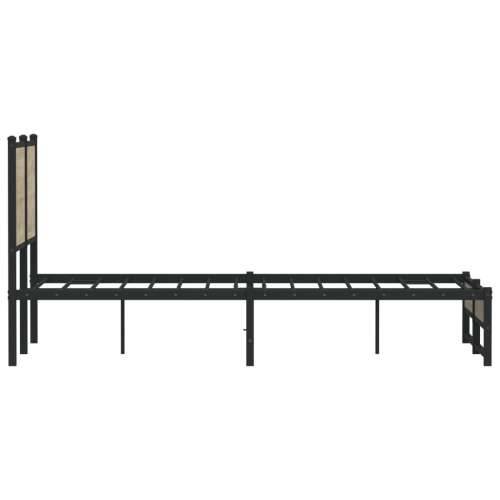 Metalni okvir kreveta bez madraca boja hrasta sonome 120x200 cm - sonoma hrast 120 x 200 cm s uzglavljem i dvostrukim niskim pod Cijena