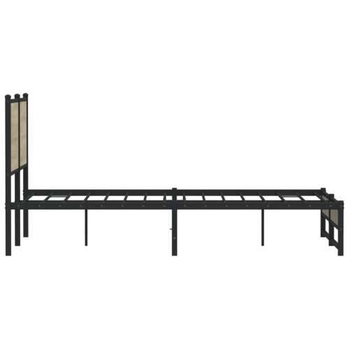 Metalni okvir kreveta bez madraca boja hrasta sonome 140x190 cm - sonoma hrast 140 x 190 cm s uzglavljem i dvostrukim niskim pod Cijena